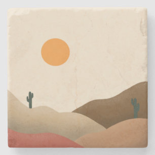 Porta-copo De Pedra Boho Chic Terracotta