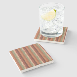Porta-copo De Pedra Boho Leaf Pattern Rustic Home Decor