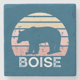 Porta-copo De Pedra Boise Idaho Retro Bear