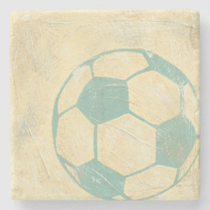 Porta-copo De Pedra Bola de futebol de Pastel Blue por Chariklia Zarri