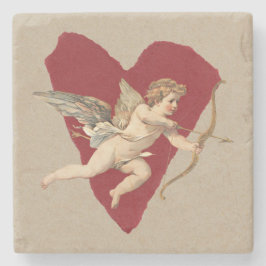 Porta-copo De Pedra Bold Romance Classics Red Heart Angel Bow & Arrow 