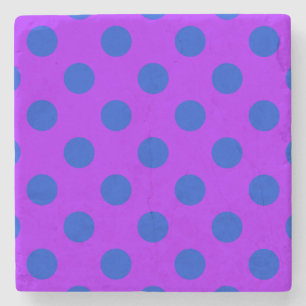 Porta-copo De Pedra bolinhas azuis em roxo
