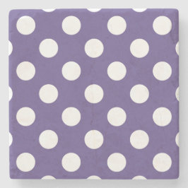 Porta-copo De Pedra Bolinhas brancas no ultravioleta