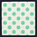 Porta-copo De Pedra Bolinhas verdes e brancas<br><div class="desc">Bolinhas verdes e brancas</div>