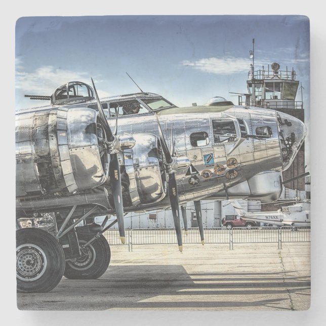 Porta-copo De Pedra Bombardeiro clássico b-17 wwii (Frente)