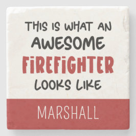 Porta-copo De Pedra Bombeiro Fantástico Personalizado Engraçado Bombei