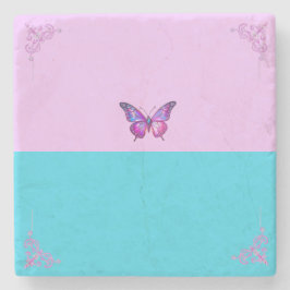 Porta-copo De Pedra Bonito Borboleta Roxa Pastas de Pedra Porta copos