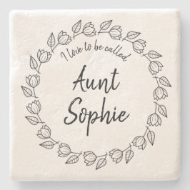 Porta-copo De Pedra Bonito Floral Wreath que adoro ser chamada de tia
