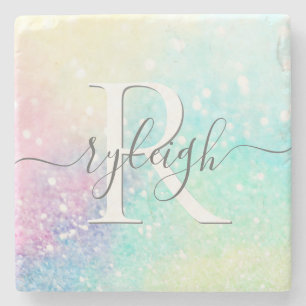 Porta-copo De Pedra Bonito Glitter Holographic Iridescente Girly