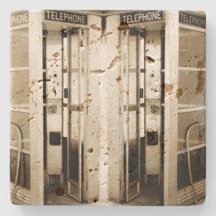 Porta-copo De Pedra Booth de Telefone Antigo