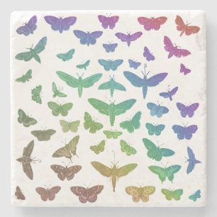 Porta-copo De Pedra Borboletas coloridas, mariposas, insetos
