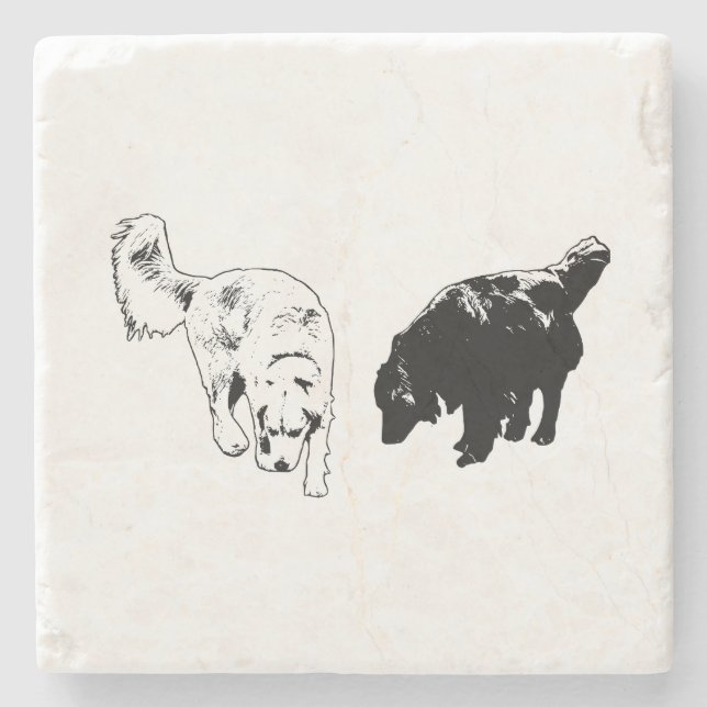 Porta-copo De Pedra Borda posterior — Retriever Duo (Frente)