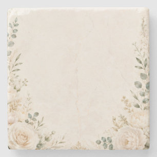 Porta-copo De Pedra Botânica Elegante em Papel Artesanal Antigo