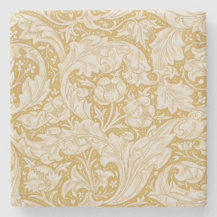 Porta-copo De Pedra Botão de Solteiro Floral Dourado de William Morris