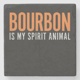 Porta-copo De Pedra Bourbon É o Meu Espírito Animal Vintage Personaliz