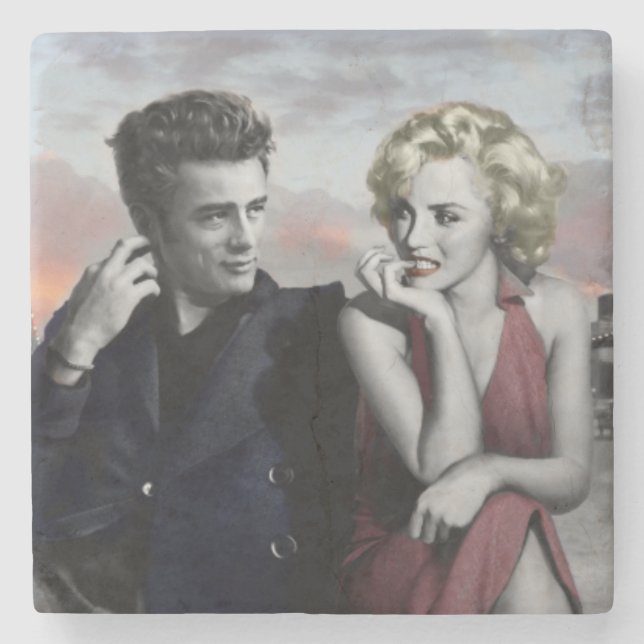 Porta-copo De Pedra Brooklyn B&W (Frente)