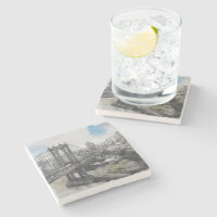 Brooklyn Bridge Watercolor Stone Porta copos - Ele