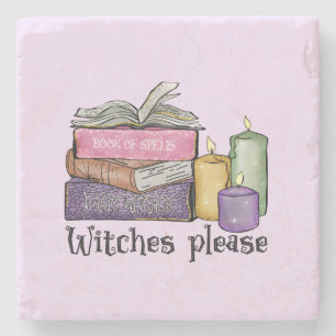 Porta-copo De Pedra Bruxas, por favor Para O Livro Bibliotecário