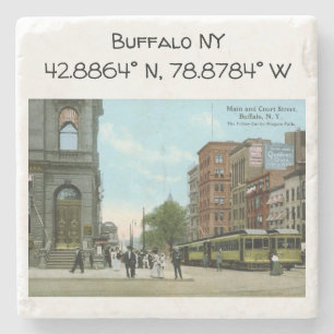 Porta-copo De Pedra Buffalo NY Map Coordena o Estilo de Vintage