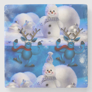 Porta-copo De Pedra Bule de Pedra de Mármore de Boneco de Neve Natal