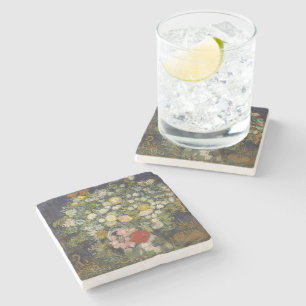 Porta-copo De Pedra Buquê Floral Impressionista Vintage Van Gogh