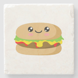 Porta-copo De Pedra Burger Kawaii