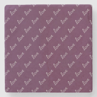 Porta-copo De Pedra Burgundy Plum "Love"