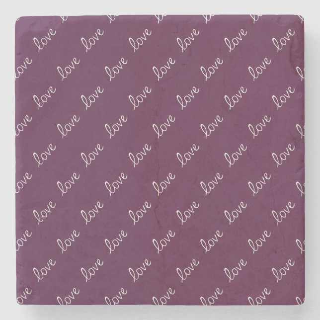 Porta-copo De Pedra Burgundy Plum "Love" (Frente)