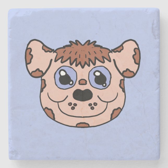 Porta-copo De Pedra Cabeça de cachorrinho de desenho animado (Frente)