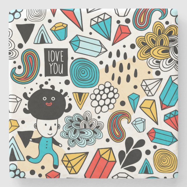 Porta-copo De Pedra Cabeça louca (Frente)