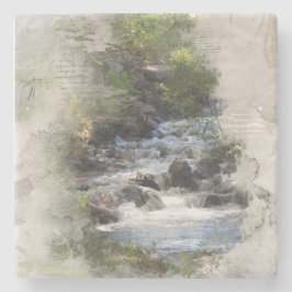 Porta-copo De Pedra Cachoeira de sons calmantes artwork suporte