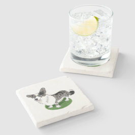 Porta-copo De Pedra Cachorro bonito, Corgi Cardigan.