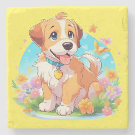 Porta-copo De Pedra Cachorro Cachorro