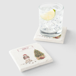 Porta-copo De Pedra Cachorro Castanho Espanhol Engraçado Cachorro de N