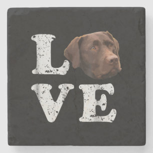 Porta-copo De Pedra Cachorro I Love Chocolate Labrador Retriever