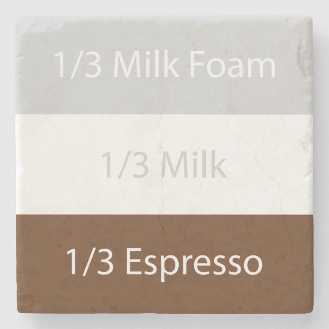 Porta-copo De Pedra Café cappuccino de receita | DESIGN DE TEXTO (Frente)