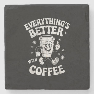 Porta-copo De Pedra Café Divertido Retro Vintage para Homens ou Mulher