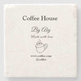 Porta-copo De Pedra Café feito com amor adicionar texto site social