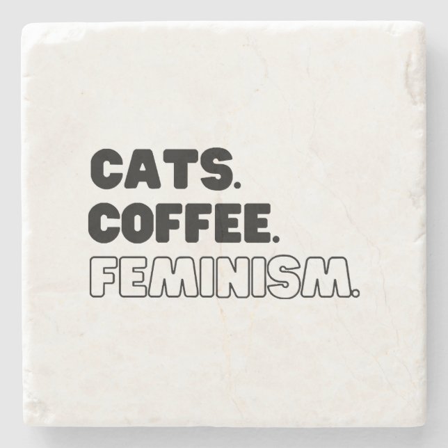Porta-copo De Pedra Café Feminismo (Frente)