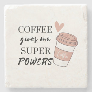 Porta-copo De Pedra Café me dá super poderes