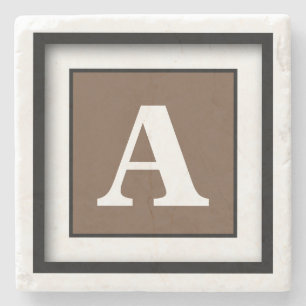 Porta-copo De Pedra Café Simples Monocromático