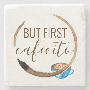 Porta-copo De Pedra Cafecito Café Mug Cubano Espresso Watercolor