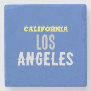 Porta-copo De Pedra California Los Angeles City USA Retro Vintage Blue