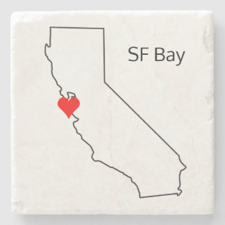 Porta-copo De Pedra California Love Custom Location San Francisco Bay