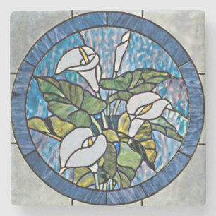 Porta-copo De Pedra Calla Lily Stain Glass