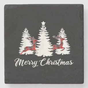 Porta-copo De Pedra Camisa Alegre Natal para Mulheres Plaid Búfalo