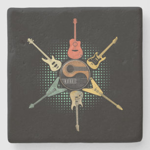 Porta-copo De Pedra Camisa De Violão. Estilo Retroativo, Presente Par