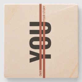 Porta-copo De Pedra Camiseta Own Your Story – Citação Motivacional em 