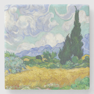 Porta-copo De Pedra Campo de Trigo com Ciprestes de Van Gogh Arte