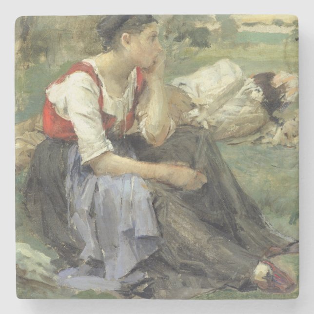 Porta-copo De Pedra Camponeses de descanso, 1877 (Frente)